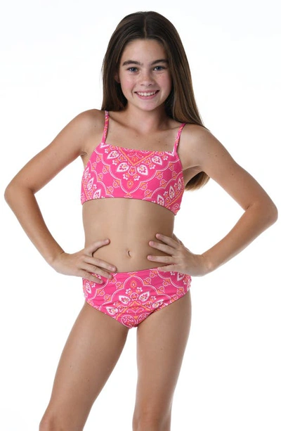 Hobie Kids' Bandana Two-piece Swimsuit In Strawberry