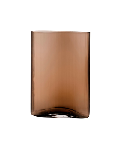 Nude Glass Mist Vase Short In Caramel