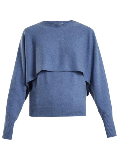Chloé Layer Crew-neck Cashmere-knit Sweater In Medium Grey
