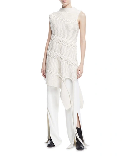 The Row Nadria Sleeveless Cable-knit Tunic In Neutral