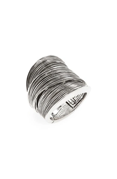 John Hardy Sterling Silver Bamboo Wide Crossover Statement Ring