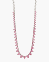Shymi Graduated Heart Tennis Necklace In Silveralf Pink/ White