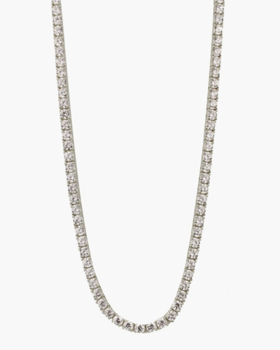 Shymi Classic Cubic Zirconia Tennis Necklace In Silver
