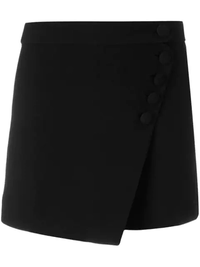 Chloé Diagonal-front Crepe Mini Short-skirt In Black