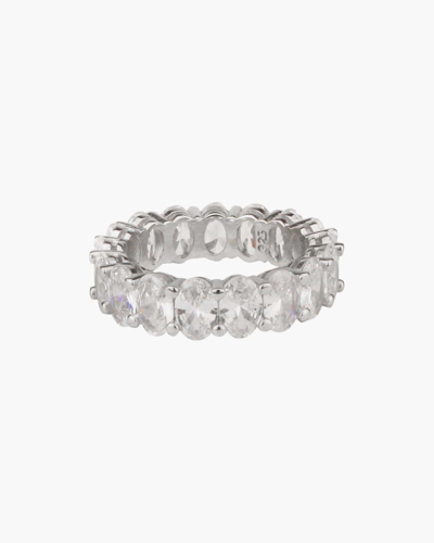 Shymi Women's Oval-cut Crystal Eternity Band In Silver