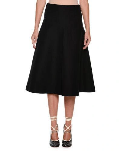 Marni Mid-calf Circle Cotton Woven Skirt In Black