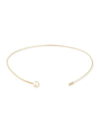 Zoë Chicco 14k Diamond Trio & Pearl Collar Necklace In Gold