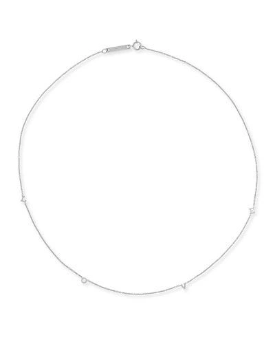 Zoë Chicco 14k Scattered Love Station Necklace In White Gold