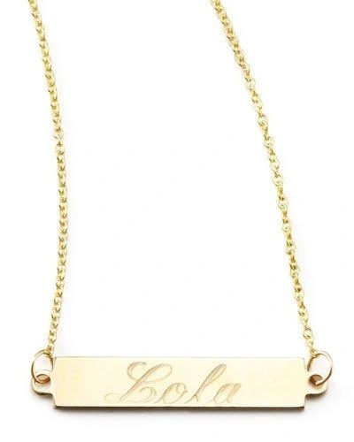 Zoë Chicco 14k Personalized Gold Bar-pendant Necklace, 18"