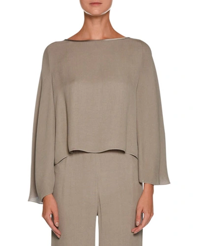 Giorgio Armani Crinkled Cady Cape In Beige