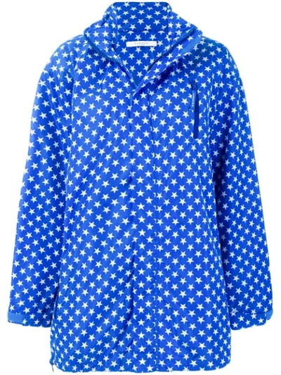 Givenchy Star-printed Hooded Lightweight Wind-resistant Jacket In Blue,geometric Print