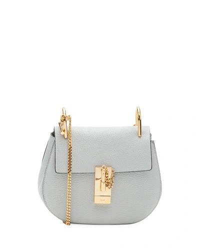 Chloé Drew Mini Lambskin Shoulder Bag In Light Gray