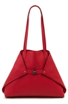 Akris 'ai Medium Shoulder Tote' Leather Shoulder Tote - Red In Love