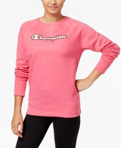 Champion Boyfriend-fit Fleece Sweatshirt In Pop Art Pink