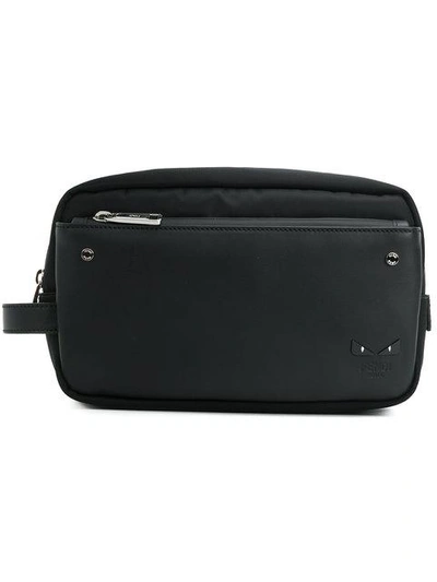 Fendi Zipped Wash Bag In Black