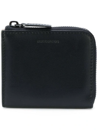 Norse Projects Mini Zip Around Wallet In Black