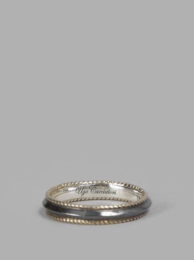 Ugo Cacciatori Silver Ring With Skinny Edge Bands | ModeSens