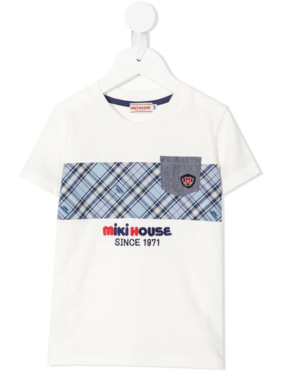 Miki House Kids' Logo-print Short-sleeved T-shirt In White