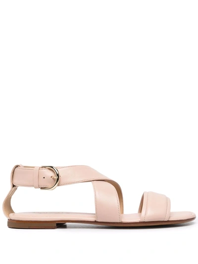 Doucal's Cross-strap Leather Sandals In Pink