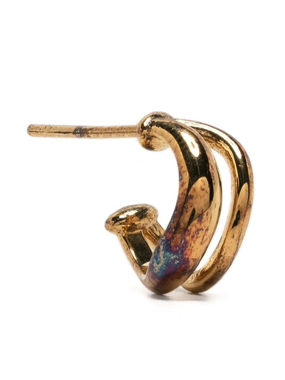 Alan Crocetti Acacme Oxidised-hoop Single Earring In Gold