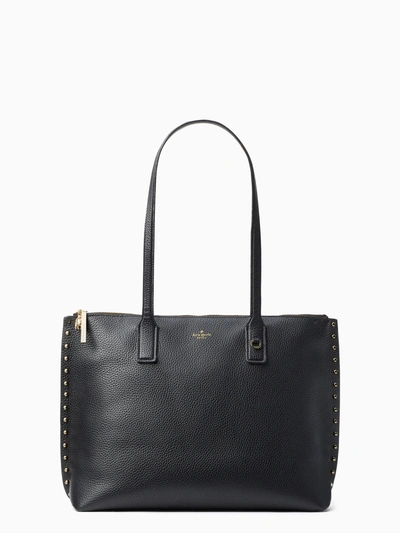 Kate Spade On Purpose Studded Leather Tote In Black