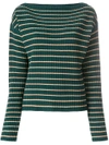 The Gigi Striped Sweatshirt - Green