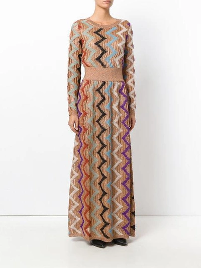 Missoni Metallic Knit Gown In Multicolour