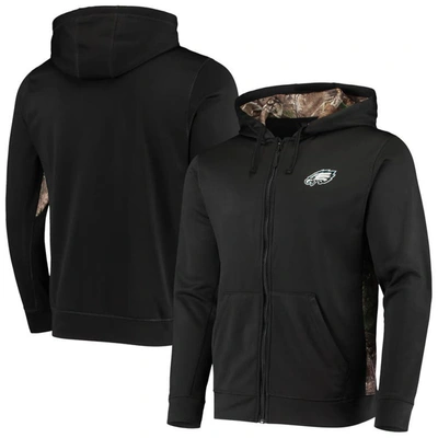 Dunbrooke Men's  Black, Realtree Camo Philadelphia Eagles Decoy Tech Fleece Full-zip Hoodie In Black,realtree Camo