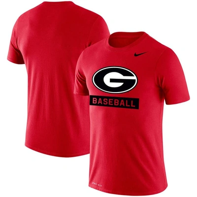 Nike Red Georgia Bulldogs Baseball Logo Stack Legend Performance T-shirt