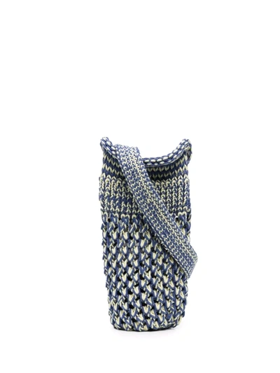 Sunnei Knitted Shoulder Bag In Blau