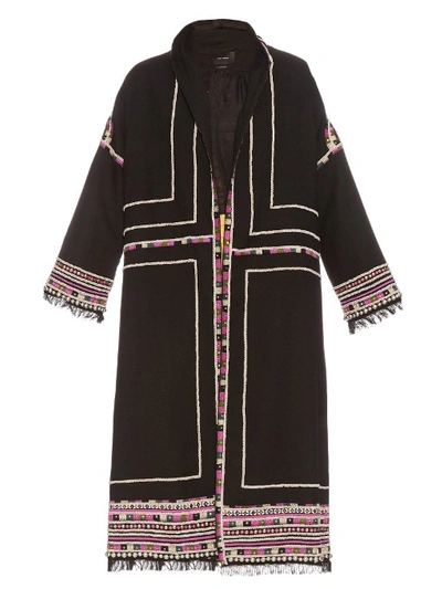 Isabel Marant Black Embellished Brayton Coat | ModeSens