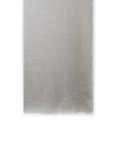 Max Mara Grey Silk Blend Paprica Scarf