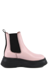 Ganni Rubber Ankle Boots With Contrasting Sole In Pink