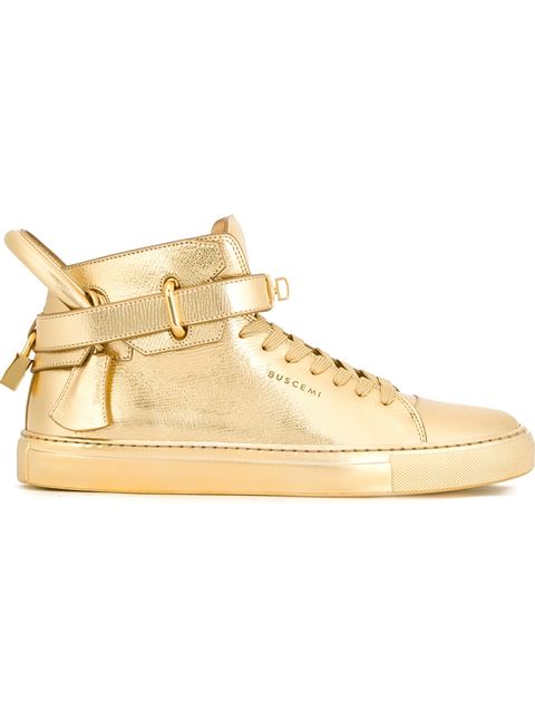 Buscemi '100mm' Hi-top Sneakers In Gold | ModeSens