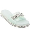 Karl Lagerfeld Women's Bijou Embellished Slide Sandals Women's Shoes In Mint Julep