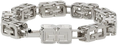 Givenchy Silver G Cube Bracelet In Silvery