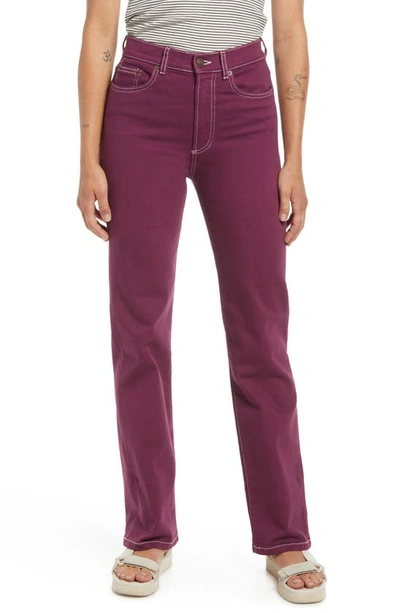 Jeanerica Eiffel High Waist Bootcut Jeans In Burgundy