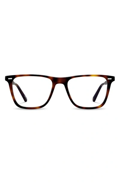 Vincero Atwater 51mm Rectangular Blue Light Blocking Glasses In Rye Tortoise Clear