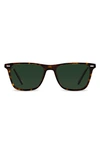 Vincero Atwater 51mm Polarized Rectangle Sunglasses In Brindle Tortoise Green