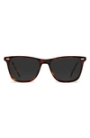 Vincero Atwater 51mm Polarized Rectangle Sunglasses In Rye Totroise Smoke