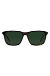 Vincero Presley 56mm Polarized Rectangle Sunglasses In Brindle Tortoise Green