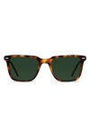 Vincero Cooper 50mm Polarized Rectangle Sunglasses In Rye Tortoise Green