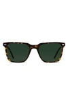 Vincero Cooper 50mm Polarized Rectangle Sunglasses In Brindle Tortoise Green
