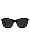 Vincero Emery 56mm Polarized Round Sunglasses In Jet Black Smoke