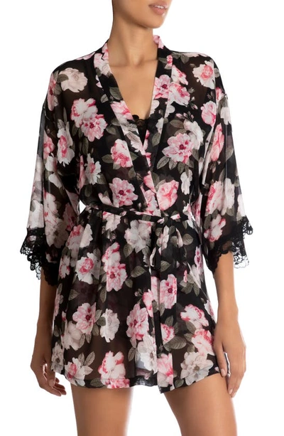 In Bloom By Jonquil Taylor Lace Trim Floral Wrap In Black