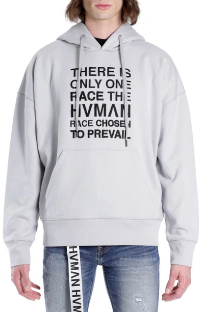 Hvman Embroidered Logo Hoodie In Ghost