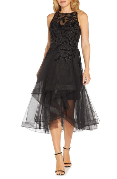 blue dress for baby girl Strapless Velvet Jersey Combo Gown in Black, Black / Regular / 6 main image 0