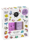 Nailmatic Kids' Set Of 2 Water Based Nail Polishes & Sticker Set In Purple