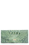 Brahmin Veronica Melbourne Croc Embossed Leather Envelope Wallet In Agave