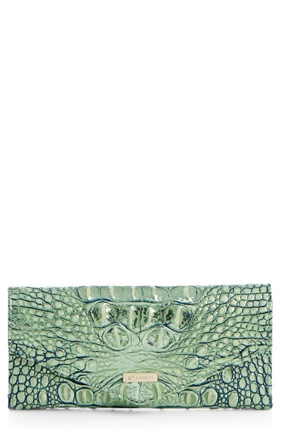 Brahmin Veronica Melbourne Croc Embossed Leather Envelope Wallet In Agave